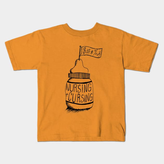 Nursing & Cursing Podcast Logo Kids T-Shirt by Nursing & Cursing Podcast